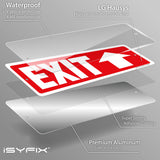 Exit sign with directional arrows — aluminum, up arrow, 12 x 4 inch