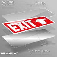 Exit sign with directional arrows — aluminum, up arrow, 12 x 4 inch