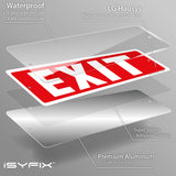 Exit sign with directional arrows — aluminum, standard, 12 x 4 inch