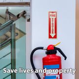 Fire extinguisher sign – reflective plastic, 5-pack