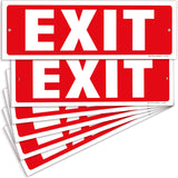 Exit sign with directional arrows — plastic, standard, 12 x 4 inch