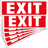 Exit sign with directional arrows — plastic, standard, 12 x 4 inch
