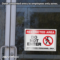Restricted Area, Do Not Enter, Authorized Personnel Only Signs Stickers