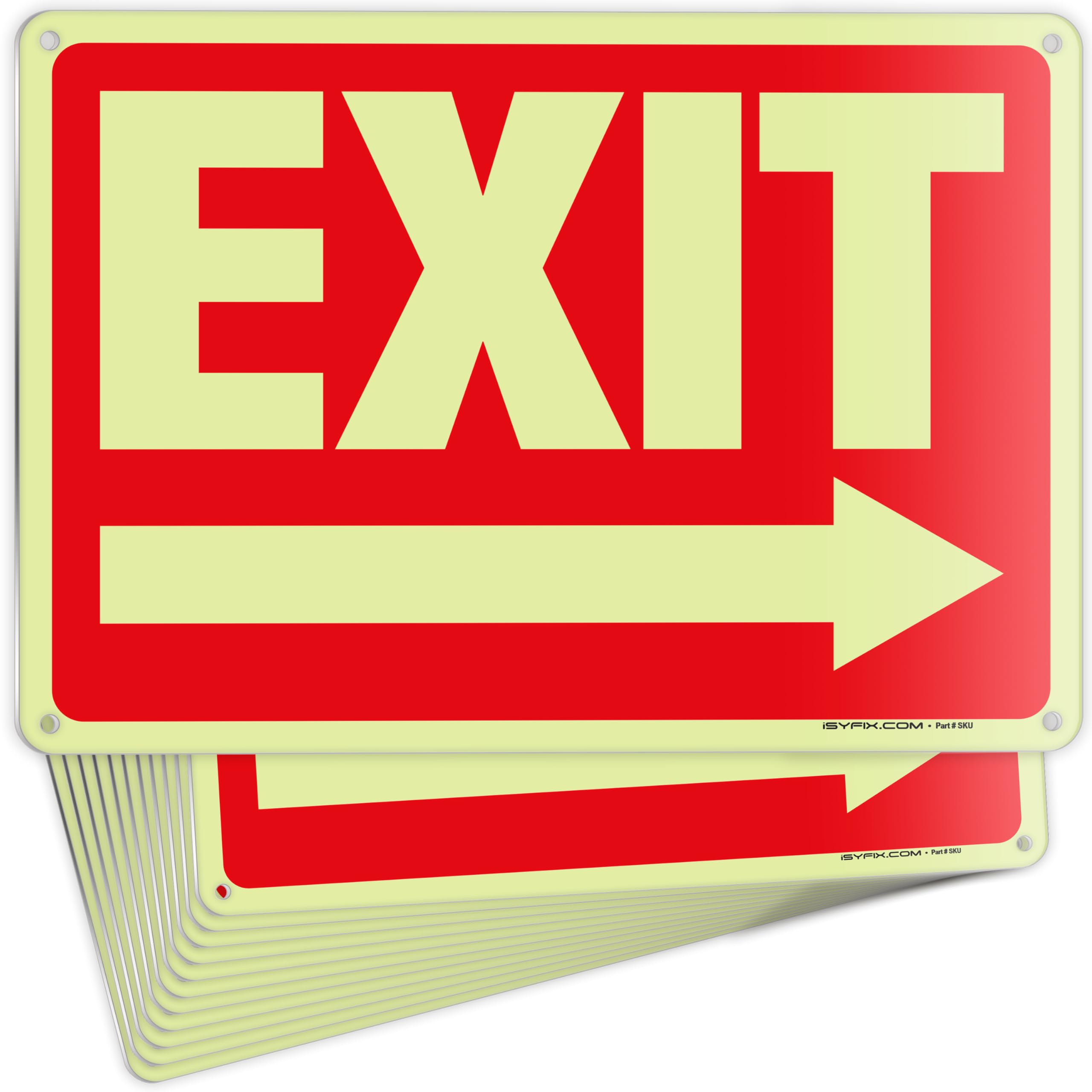 Exit Signs - Glow in the Dark Red