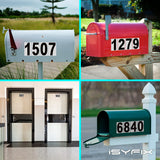 Black vinyl number stickers with background - product gallery