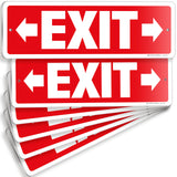Exit sign with directional arrows — aluminum, right & left, 12 x 4 inch