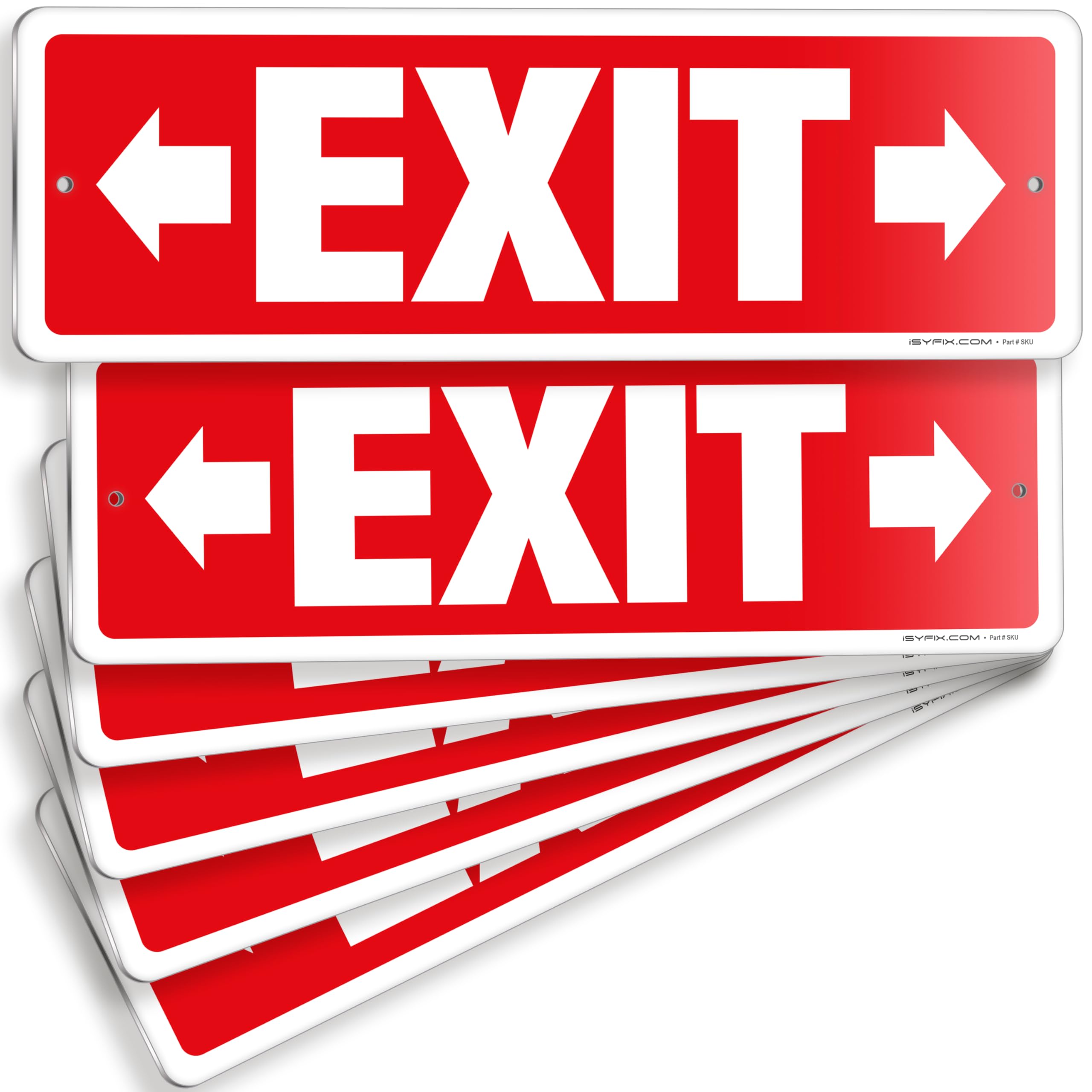 Exit sign with directional arrows — aluminum, right & left, 12 x 4 inch
