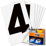 Number 4 black on white background, 3 inch vinyl sticker