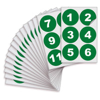 Consecutive Number Stickers 1–100 – Round Vinyl Labels, 7 Colors