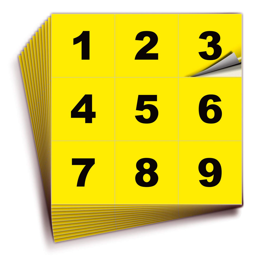 Square Consecutive Number Stickers - 1 to 100