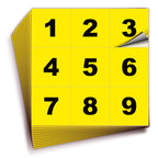 Square Consecutive Number Stickers - 1 to 100