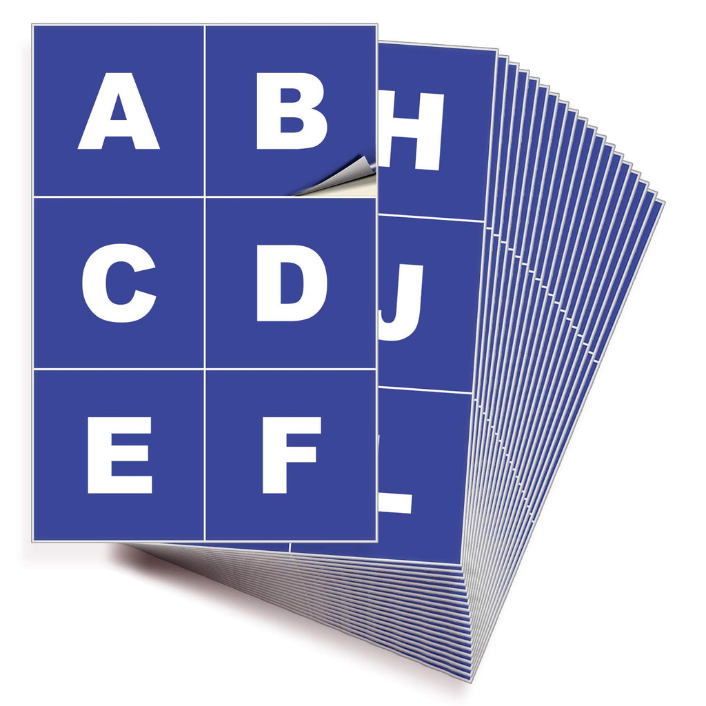 Square Letters Stickers - A to Z