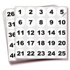 Consecutive Number Stickers - 1 to 100