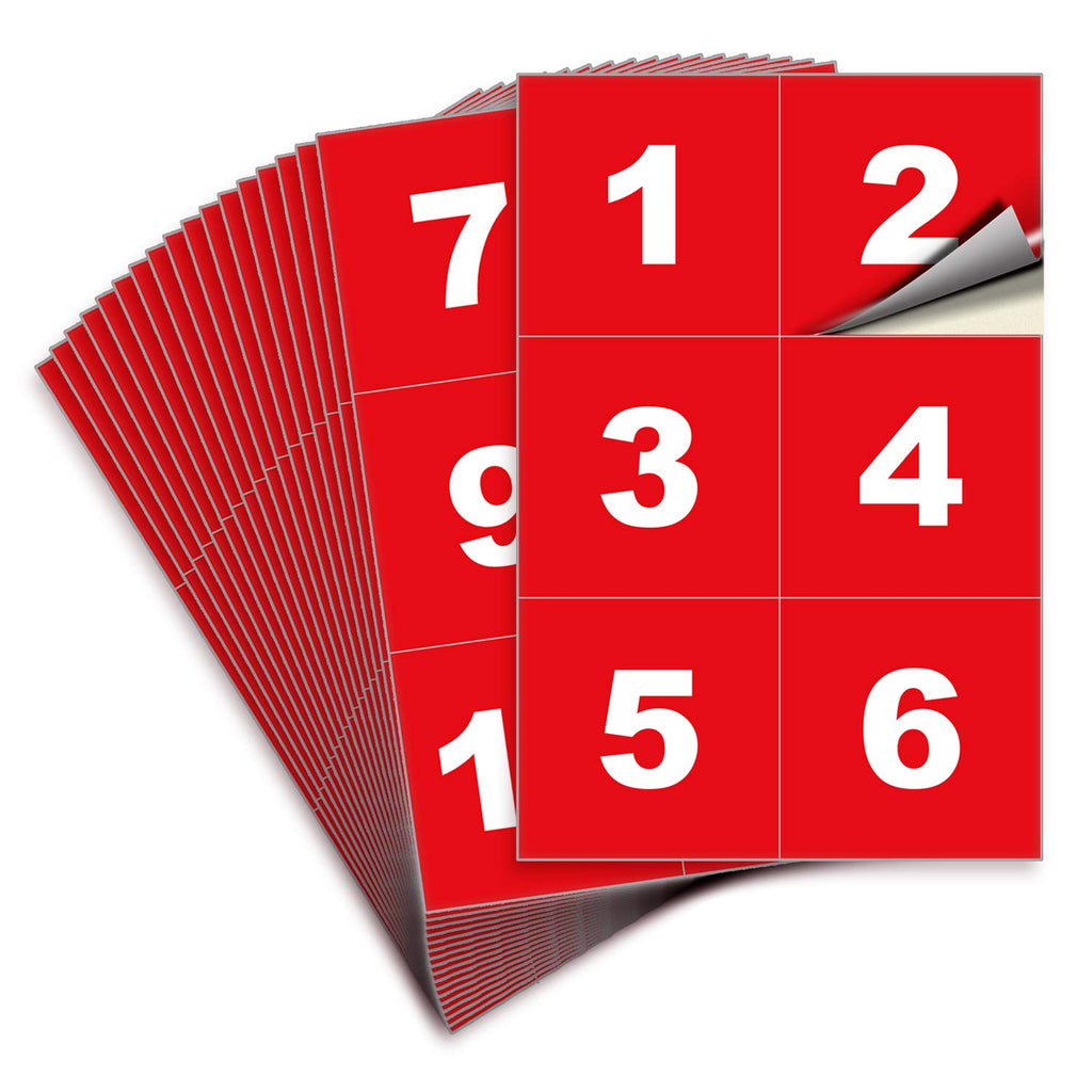 Square Consecutive Number Stickers - 1 to 100