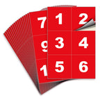 Square Consecutive Number Stickers - 1 to 100