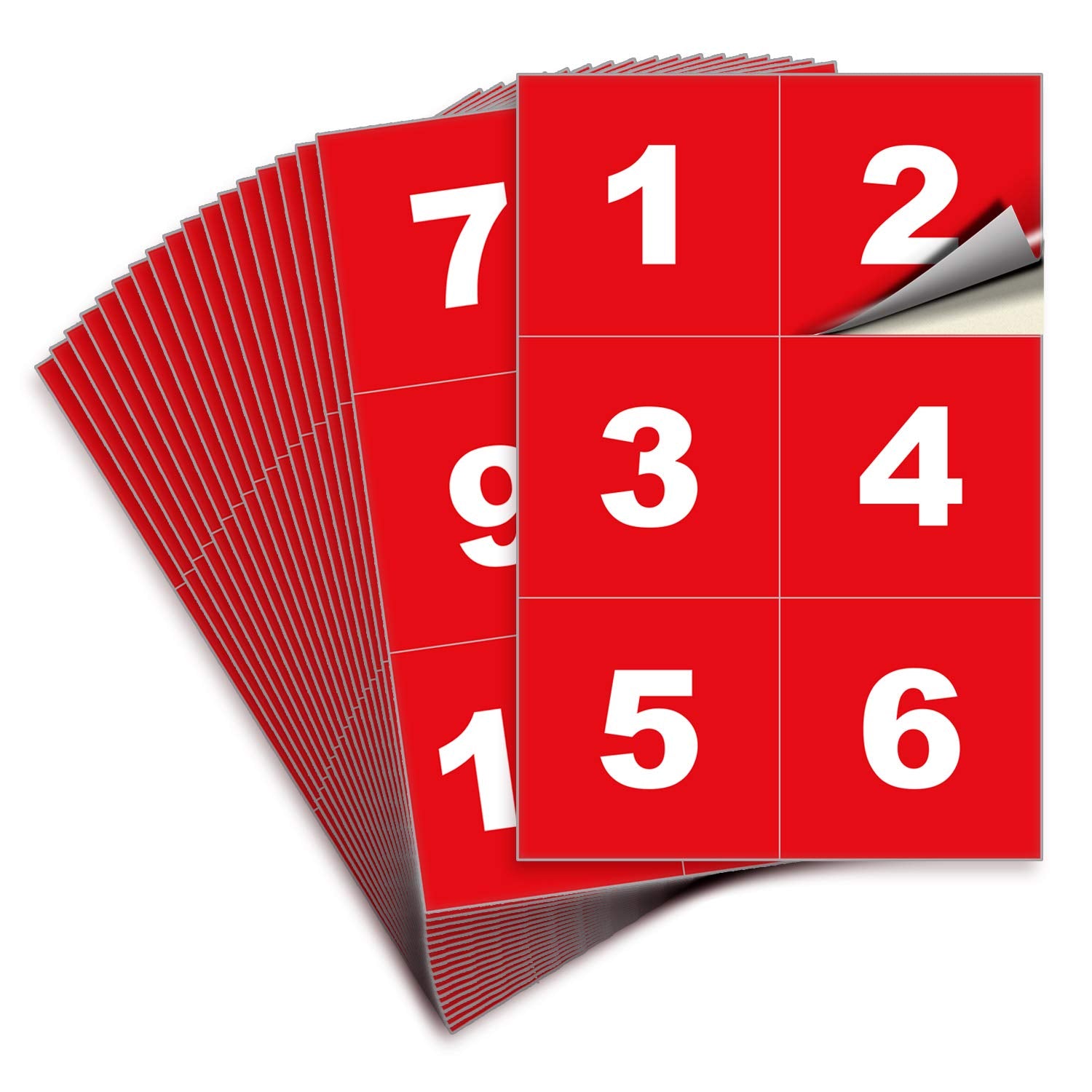 Square Consecutive Number Stickers - 1 to 100