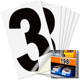 Number 3 black on white background, 3 inch vinyl sticker