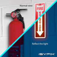 Fire extinguisher sign – reflective aluminum, 4x12 in, 2-pack, view 4