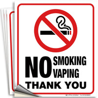 No Smoking No Vaping Sign – Aluminum, Vinyl & Plastic, 3 Sizes