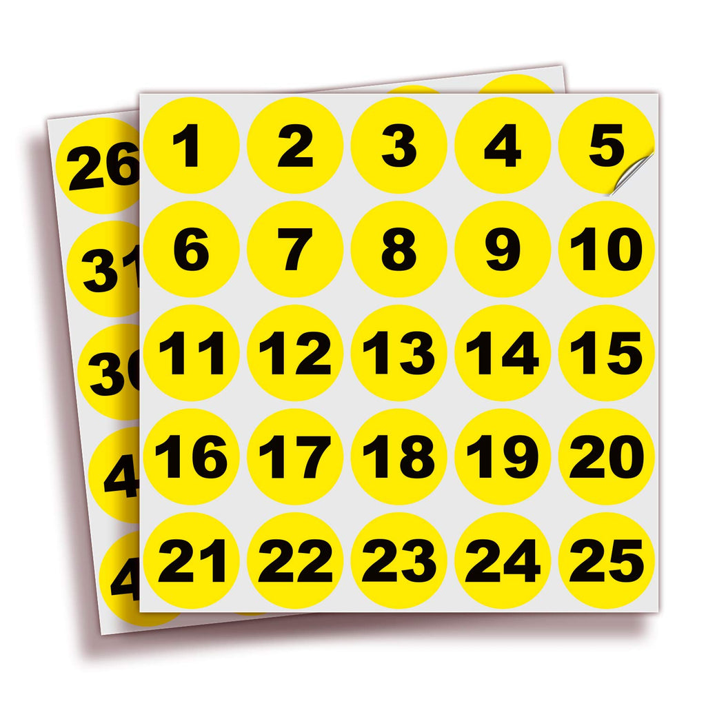 Consecutive Number Stickers - 1 to 50