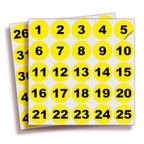 Consecutive Number Stickers - 1 to 50