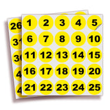 Consecutive Number Stickers 1–50 — Vinyl Inventory & Bin Labels