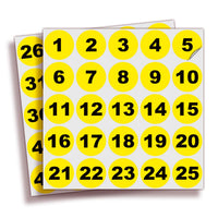 Consecutive Number Stickers 1–50 — Vinyl Inventory & Bin Labels