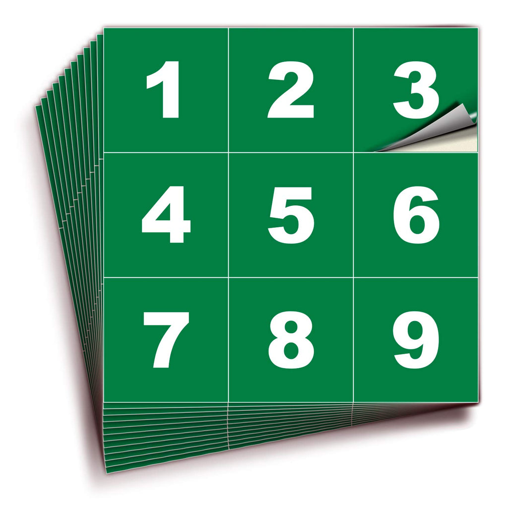 Square Consecutive Number Stickers - 1 to 100