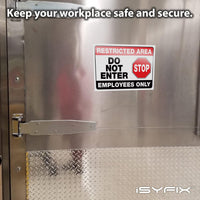 Restricted area employees only sign – 10x7 in, 2-pack, view 4