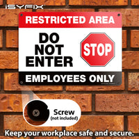 Restricted area employees only sign – 14x10 in, view 4