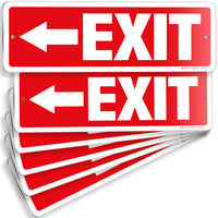 Exit sign with directional arrows — aluminum, left arrow, 12 x 4 inch