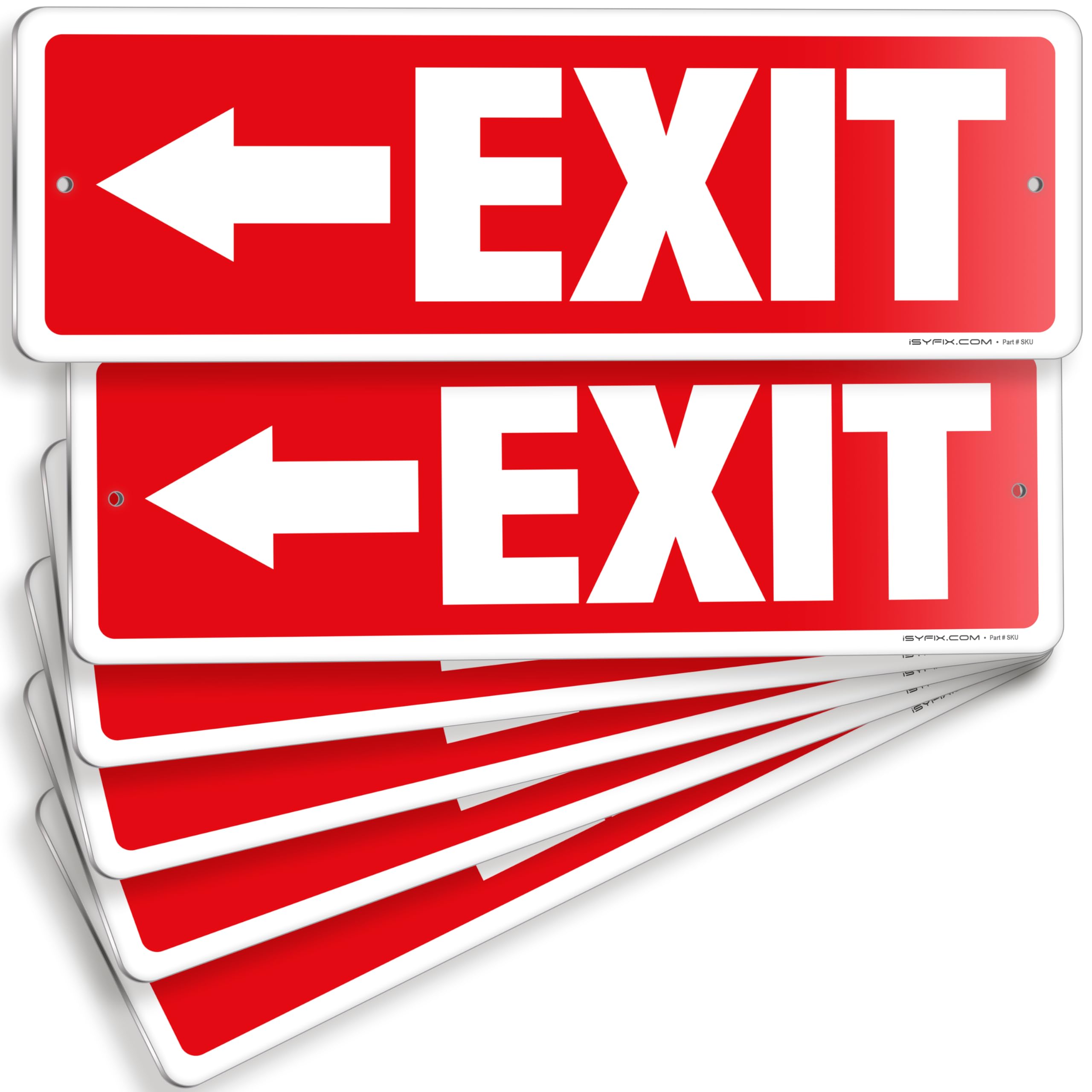 Exit sign with directional arrows — aluminum, left arrow, 12 x 4 inch