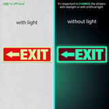 Glow in the dark exit sign with arrows — plastic, left arrow, 12 x 4 inch