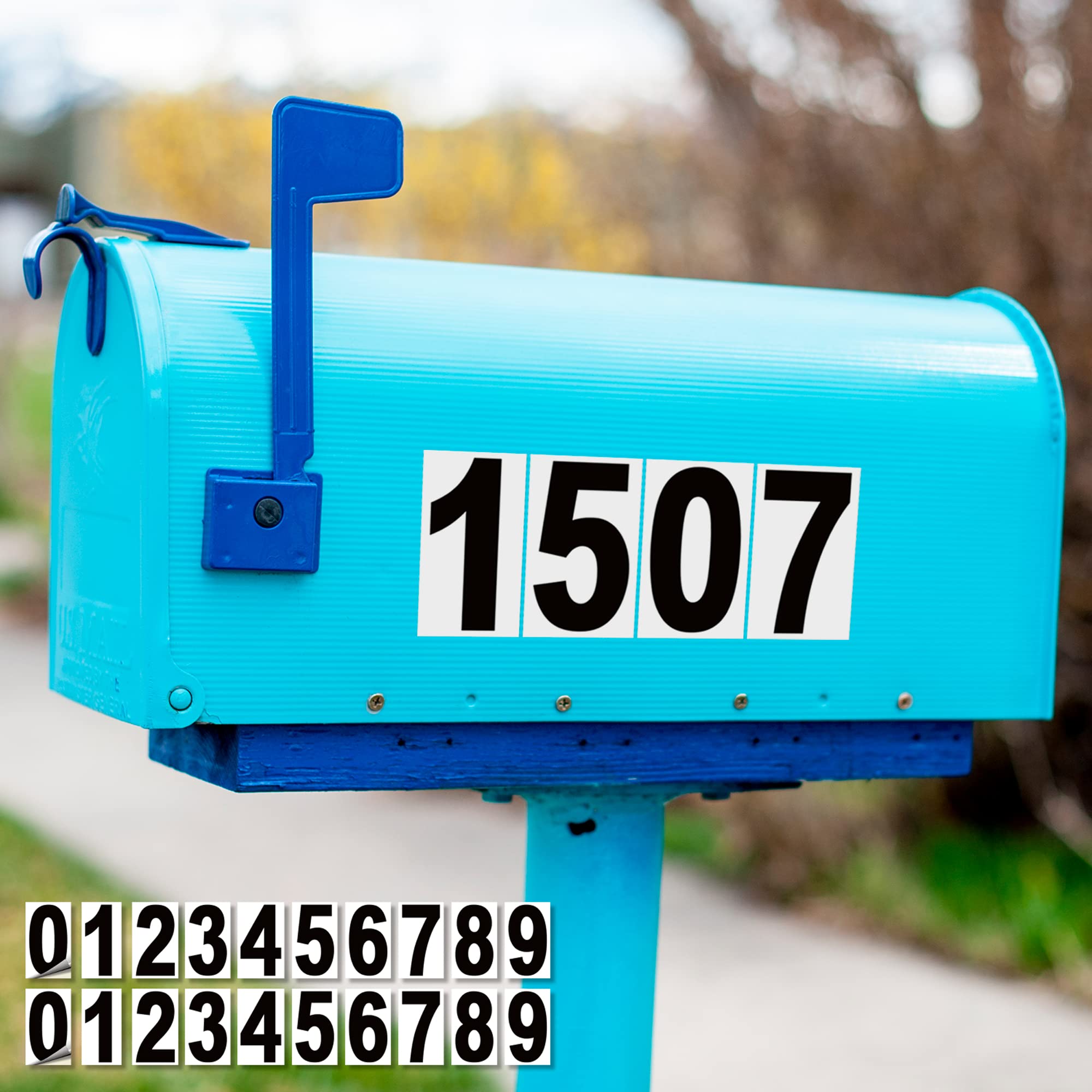 Vinyl Number Stickers with Background Set