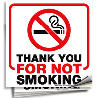 No Smoking Signs – Vinyl & Inside-Glass, 4-Pack, 6 x 6 in
