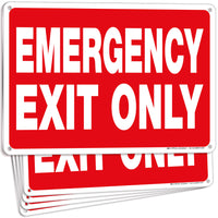 Emergency Exit Only Signs – Vinyl, Plastic & Aluminum, Glow Options