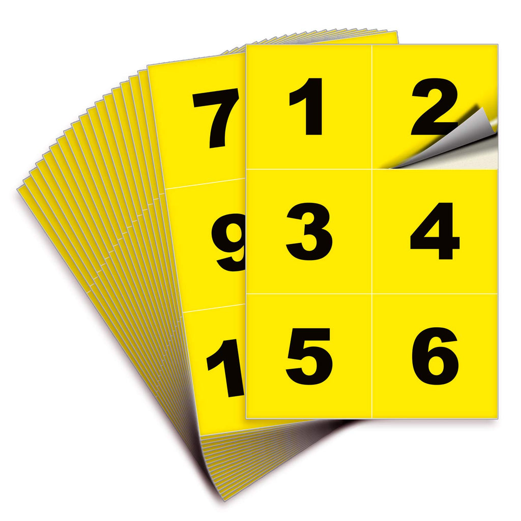 Square Consecutive Number Stickers - 1 to 100