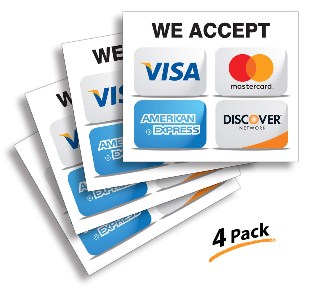 Credit Card Sticker Signs Stickers