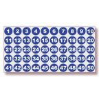 Consecutive Number Stickers - 1 to 50