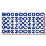 Consecutive Number Stickers 1–50 — Vinyl Inventory & Bin Labels
