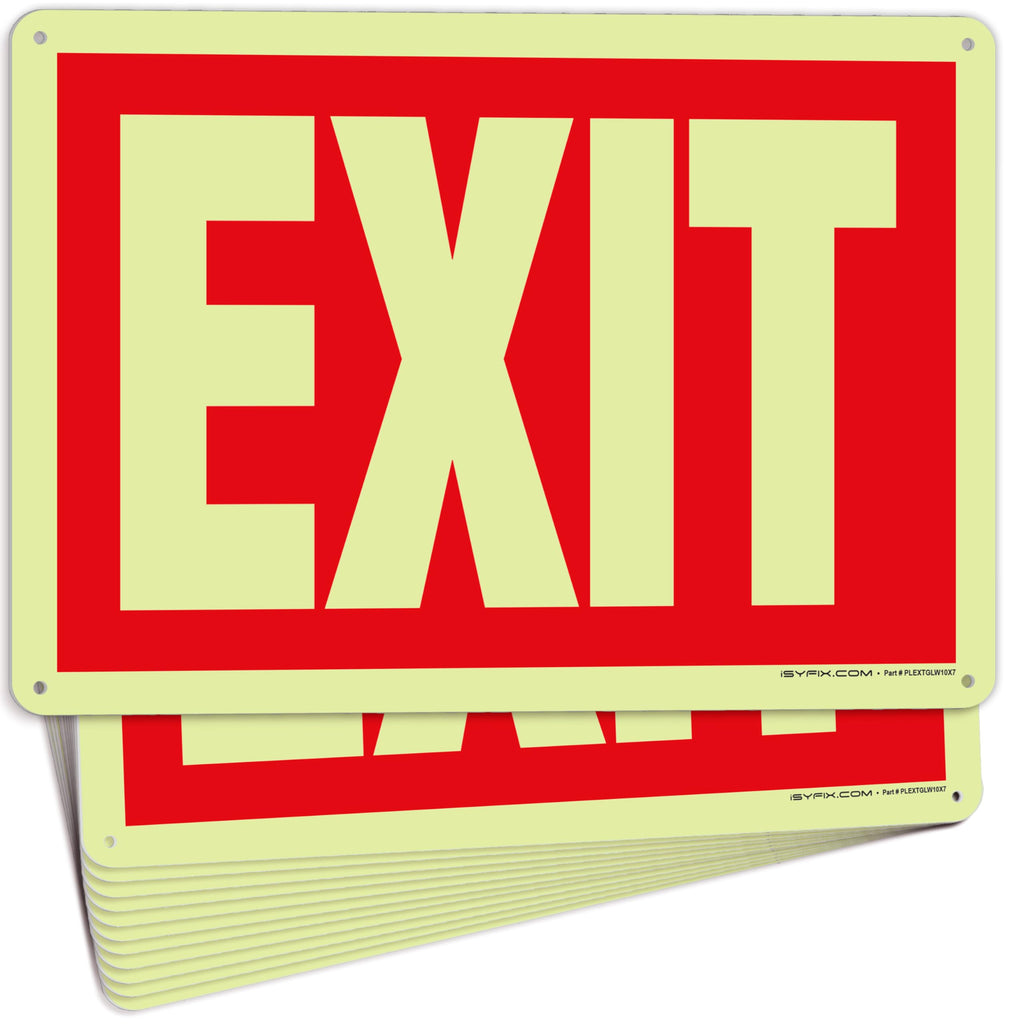 Exit Signs - Glow in the Dark Red