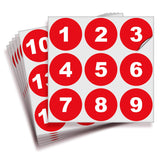 Consecutive Number Stickers 1–50 — Vinyl Inventory & Bin Labels