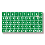 Square Consecutive Number Stickers - 1 to 50