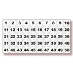 Consecutive Number Stickers - 1 to 50