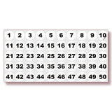 Consecutive Number Stickers 1–50 — Vinyl Inventory & Bin Labels