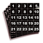 Square Consecutive Number Stickers - 1 to 100