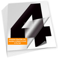 Number 4 vinyl sticker – black