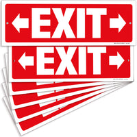 Exit sign with directional arrows — plastic, right & left, 12 x 4 inch