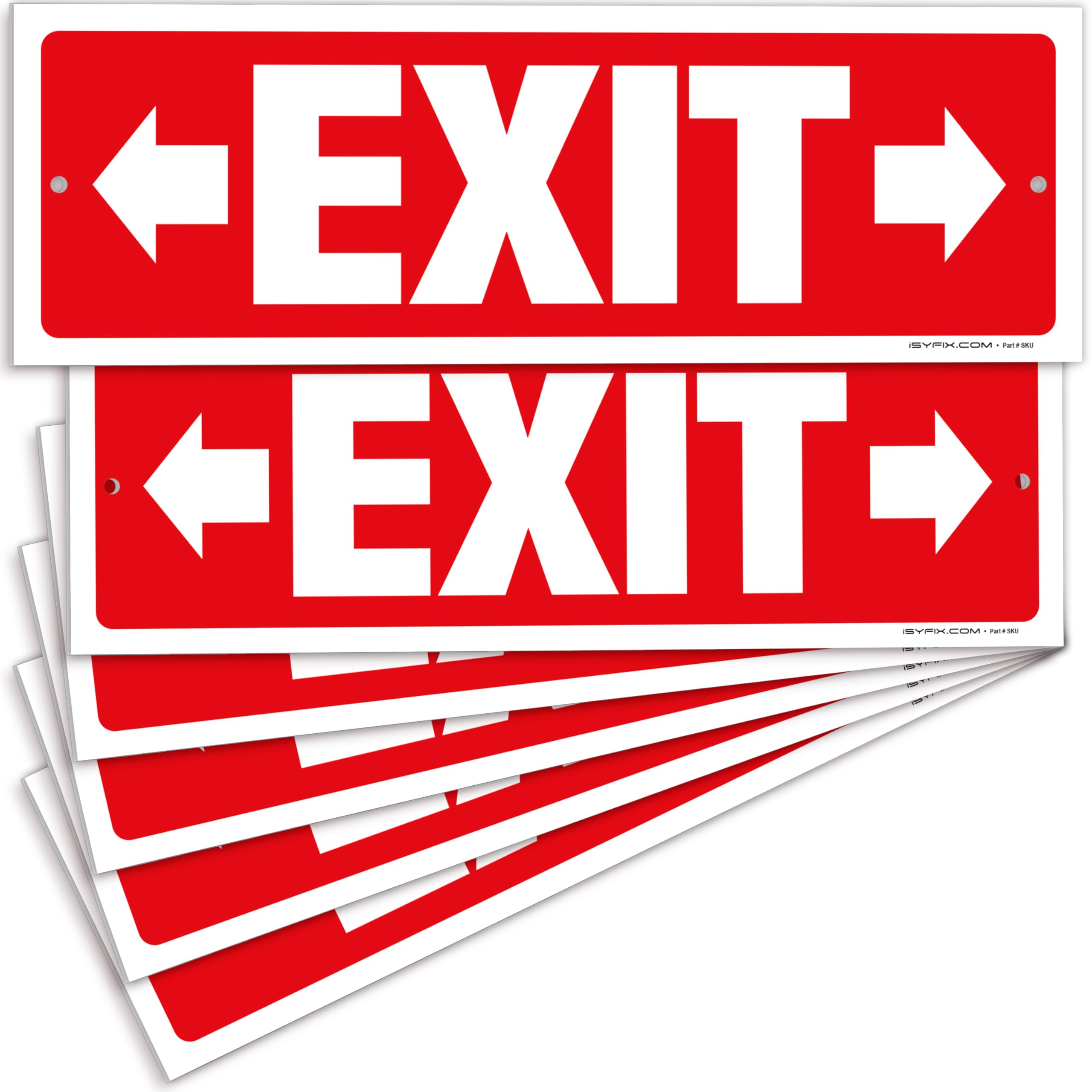 Exit sign with directional arrows — plastic, right & left, 12 x 4 inch