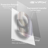 iSYFIX vinyl number stickers – Silver Brushed